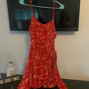 red asymmetrical dress
